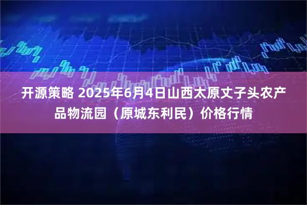 开源策略 2025年6月4日山西太原丈子头农产品物流园（原城东利民）价格行情